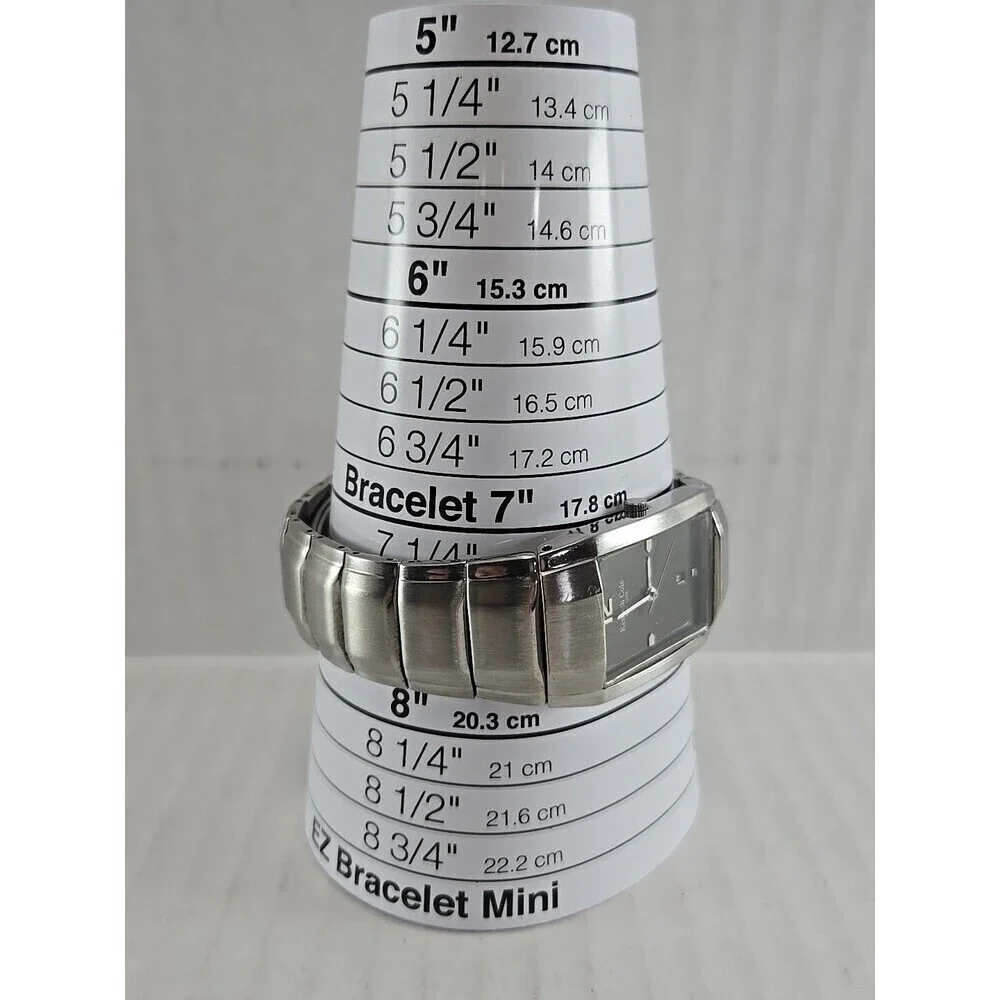 Mens Kenneth Cole Watch 26mm Silver Tone Date New Battery 9275-01-KC3269